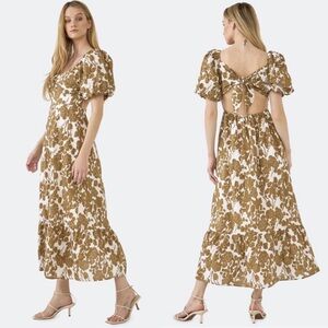 Free The Roses Floral Print Puff Shoulder Cotton Maxi Dress 🩷